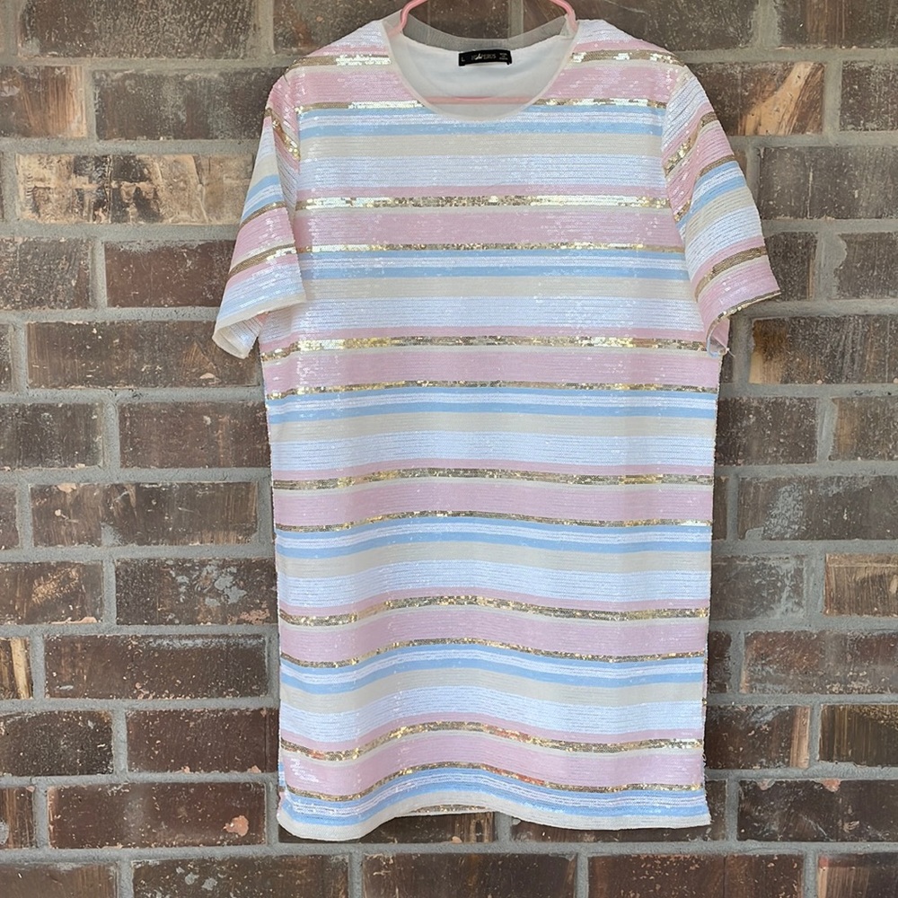 Hesperus Multi Colored Sequined Top Large NWOT